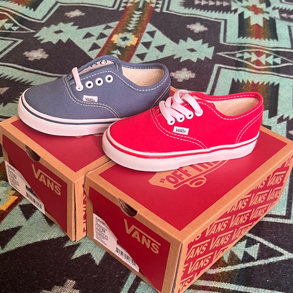 NEW Vans Toddler Sneakers (2 pairs) in Blue and Red